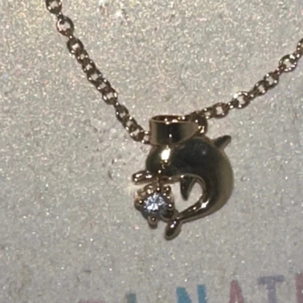 Gold Dolphin Pendant Necklace for Kids